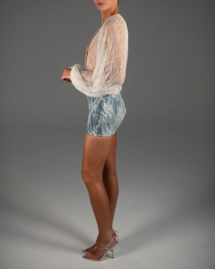 Beaudelle Bodysuit in Ivory Lace