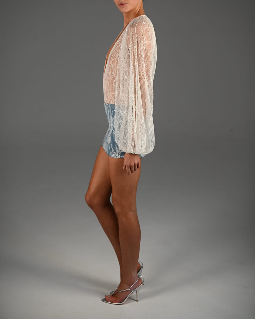 Beaudelle Bodysuit in Ivory Lace