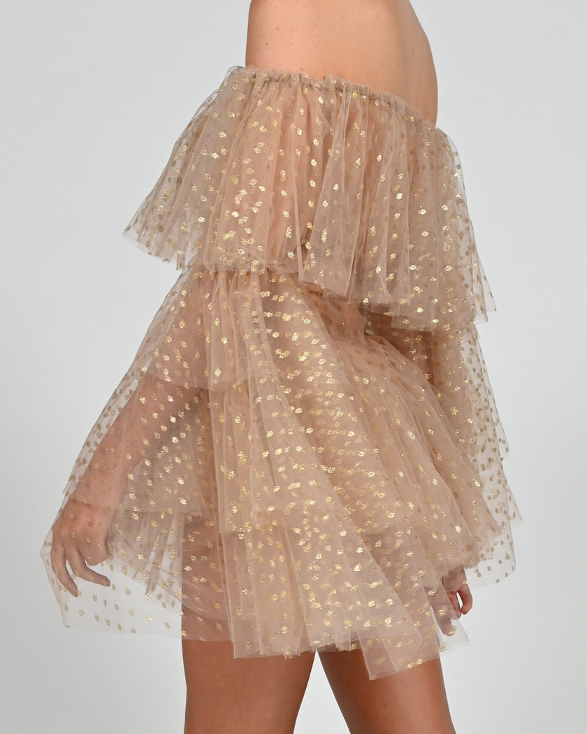 Madonna Top in Gold Polka