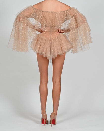 Madonna Shorts in Gold Polka