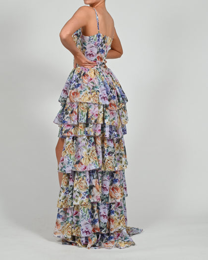 Dolce Frill Dress in Violeta Print