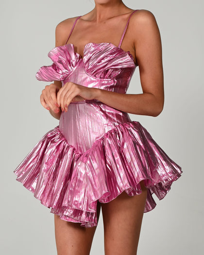 Dolce Playsuit in Pink Crinkle