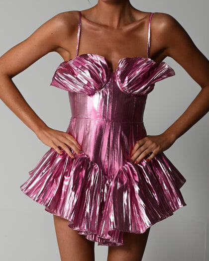 Dolce Playsuit in Pink Crinkle