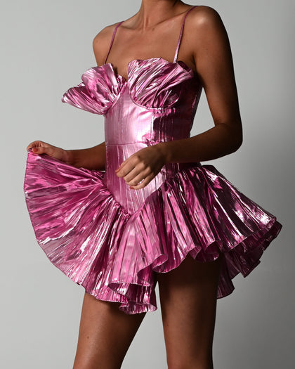 Dolce Playsuit in Pink Crinkle