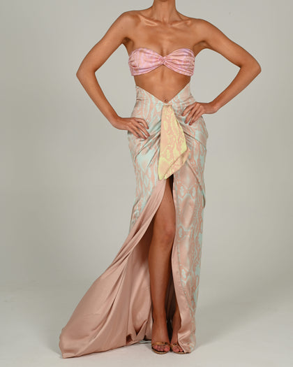 Beaudelle Maxi Skirt in Pastel Snake