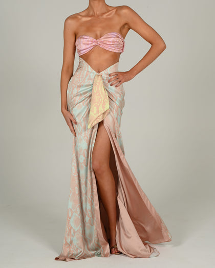 Beaudelle Maxi Skirt in Pastel Snake