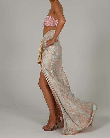 Beaudelle Maxi Skirt in Pastel Snake