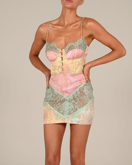 Dolce Mini Dress in Pastel Snake