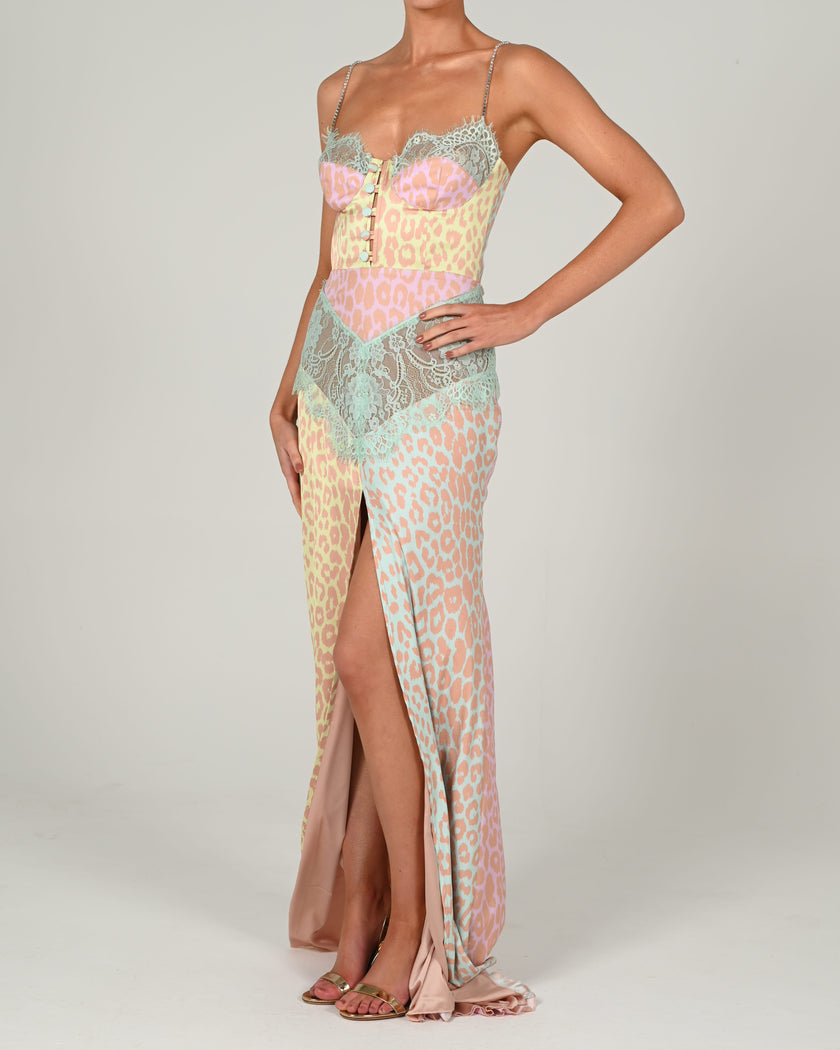 Dolce Maxi Dress in Pastel Leopard