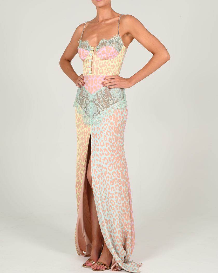 Dolce Maxi Dress in Pastel Leopard