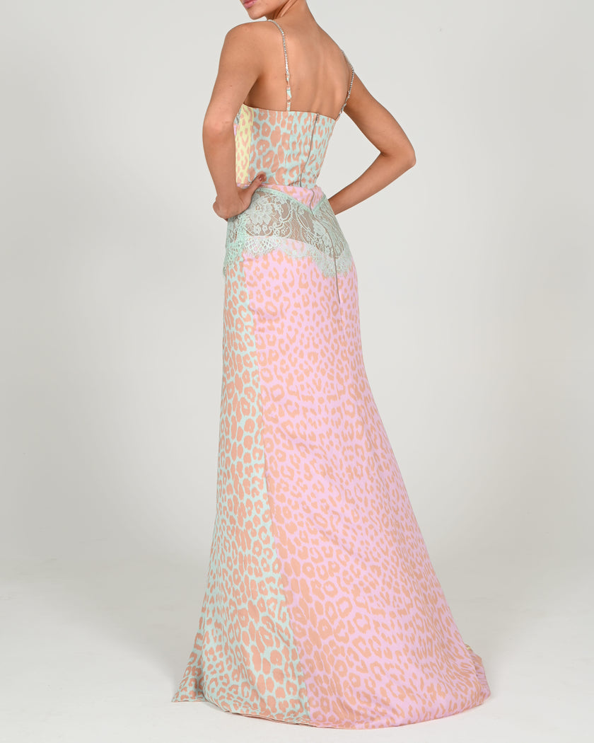 Dolce Maxi Dress in Pastel Leopard