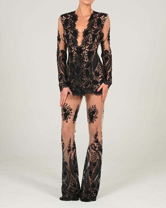 Roma Flare Trousers in Black (Trousers Only) Sample Sale