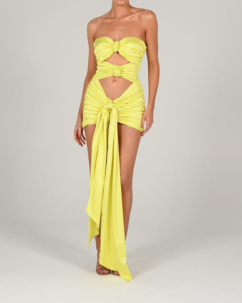 Karla Dress in Acid Yellow