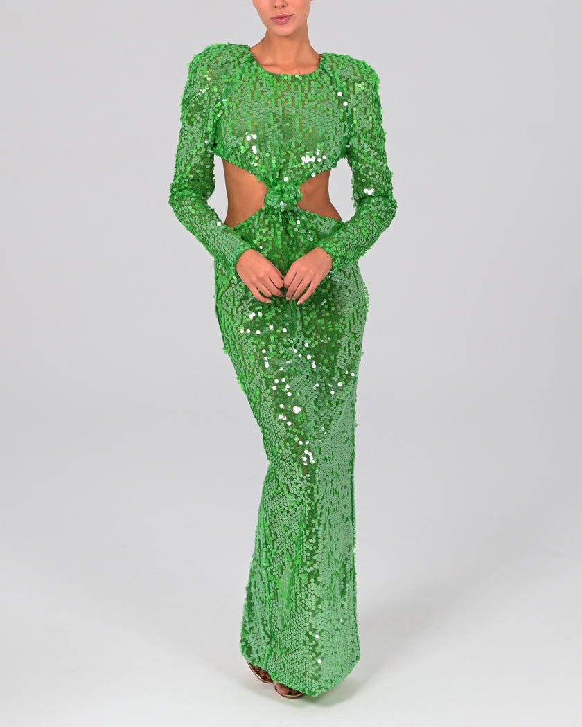 Scheana Maxi Dress in Emerald Iridescent