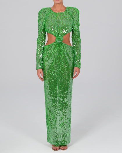 Scheana Maxi Dress in Emerald Iridescent