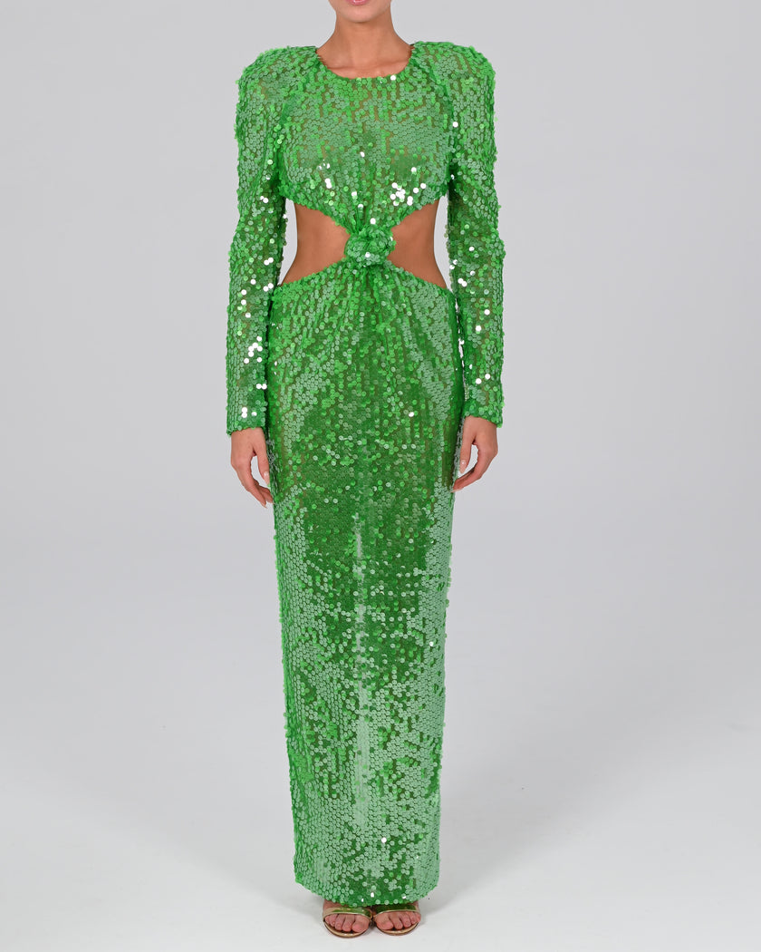 Scheana Maxi Dress in Emerald Iridescent