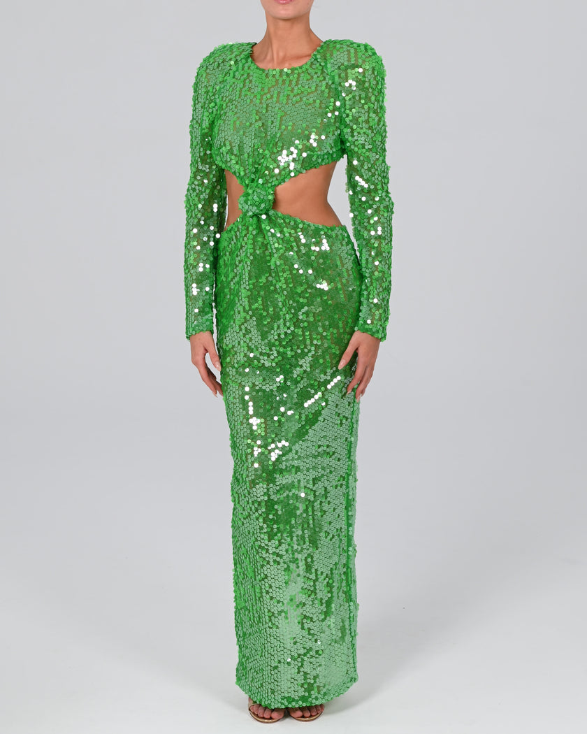 Scheana Maxi Dress in Emerald Iridescent