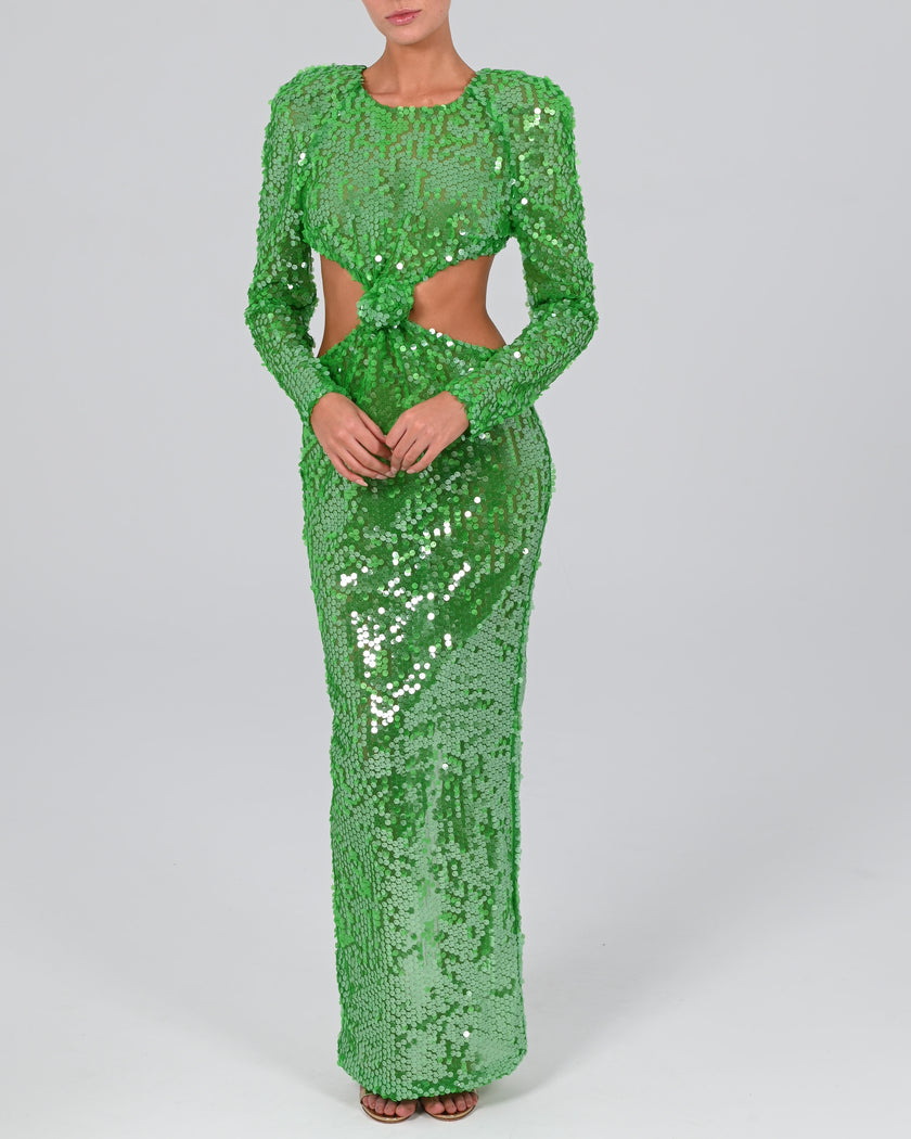 Scheana Maxi Dress in Emerald Iridescent