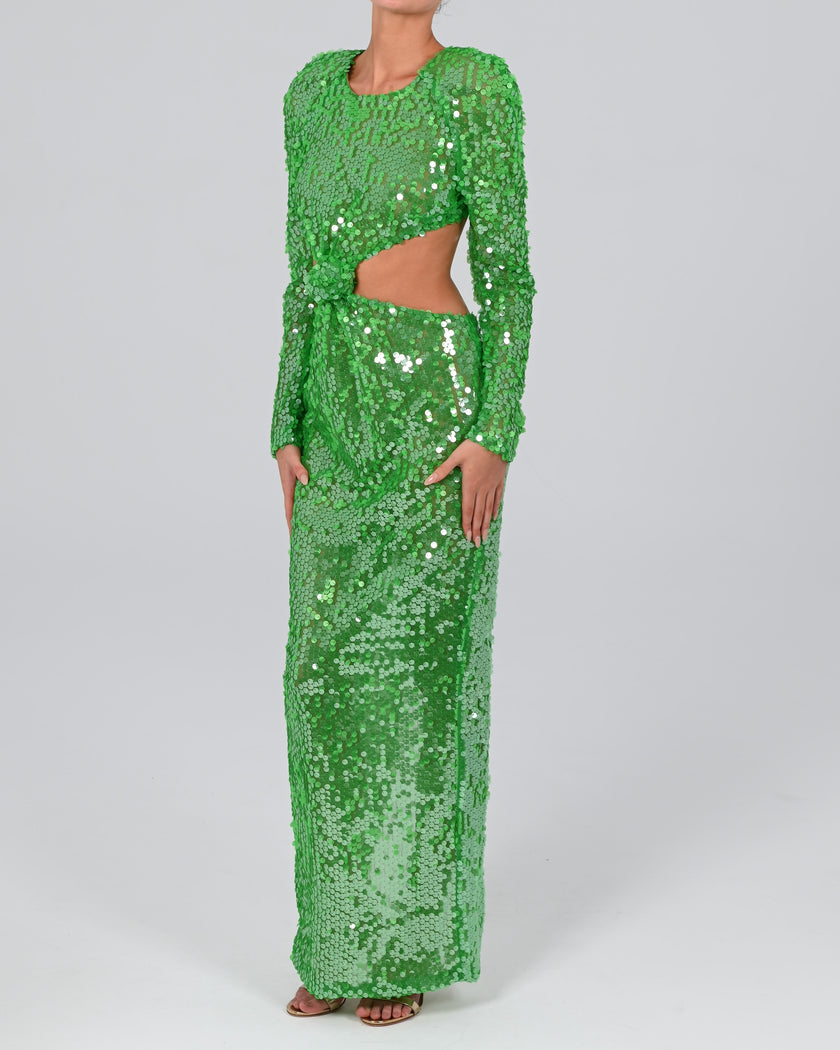 Scheana Maxi Dress in Emerald Iridescent