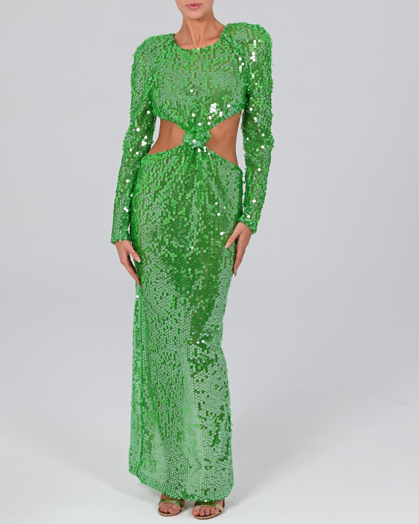 Scheana Maxi Dress in Emerald Iridescent