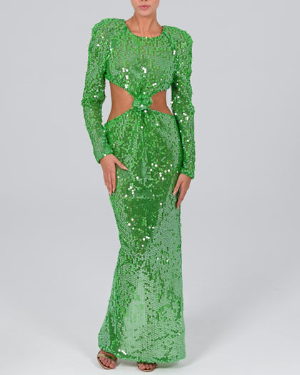 Scheana Maxi Dress in Emerald Iridescent