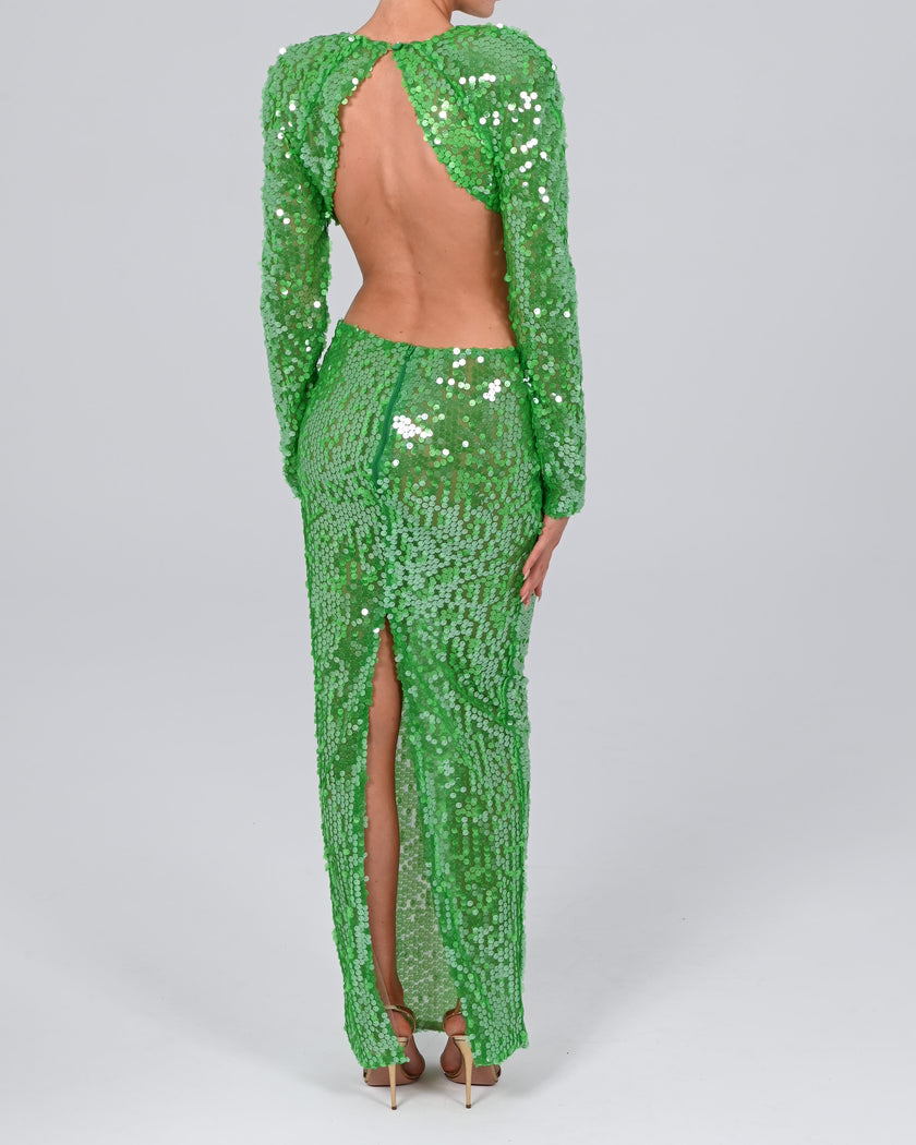 Scheana Maxi Dress in Emerald Iridescent