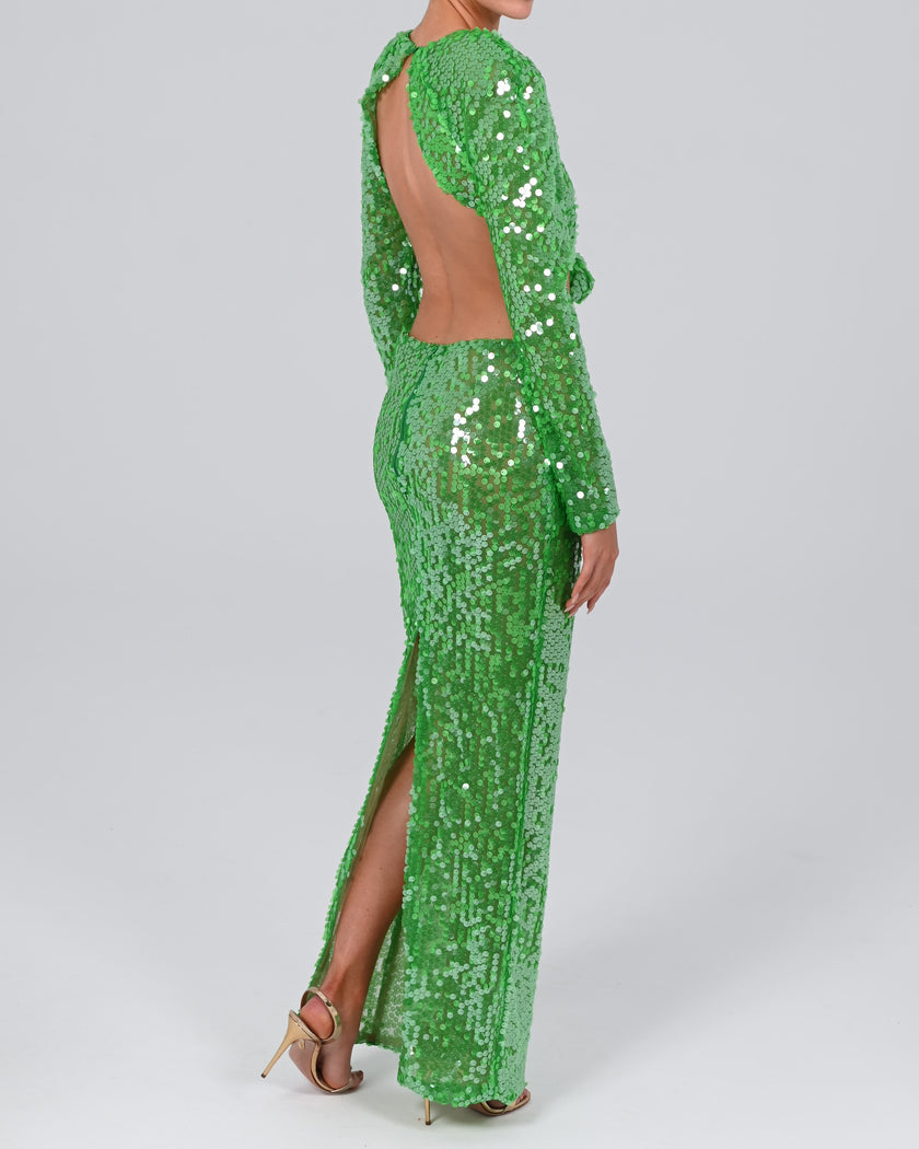 Scheana Maxi Dress in Emerald Iridescent