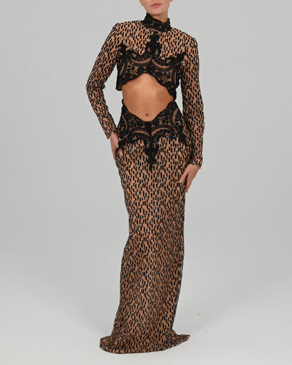 Tika Top in Black Glitz