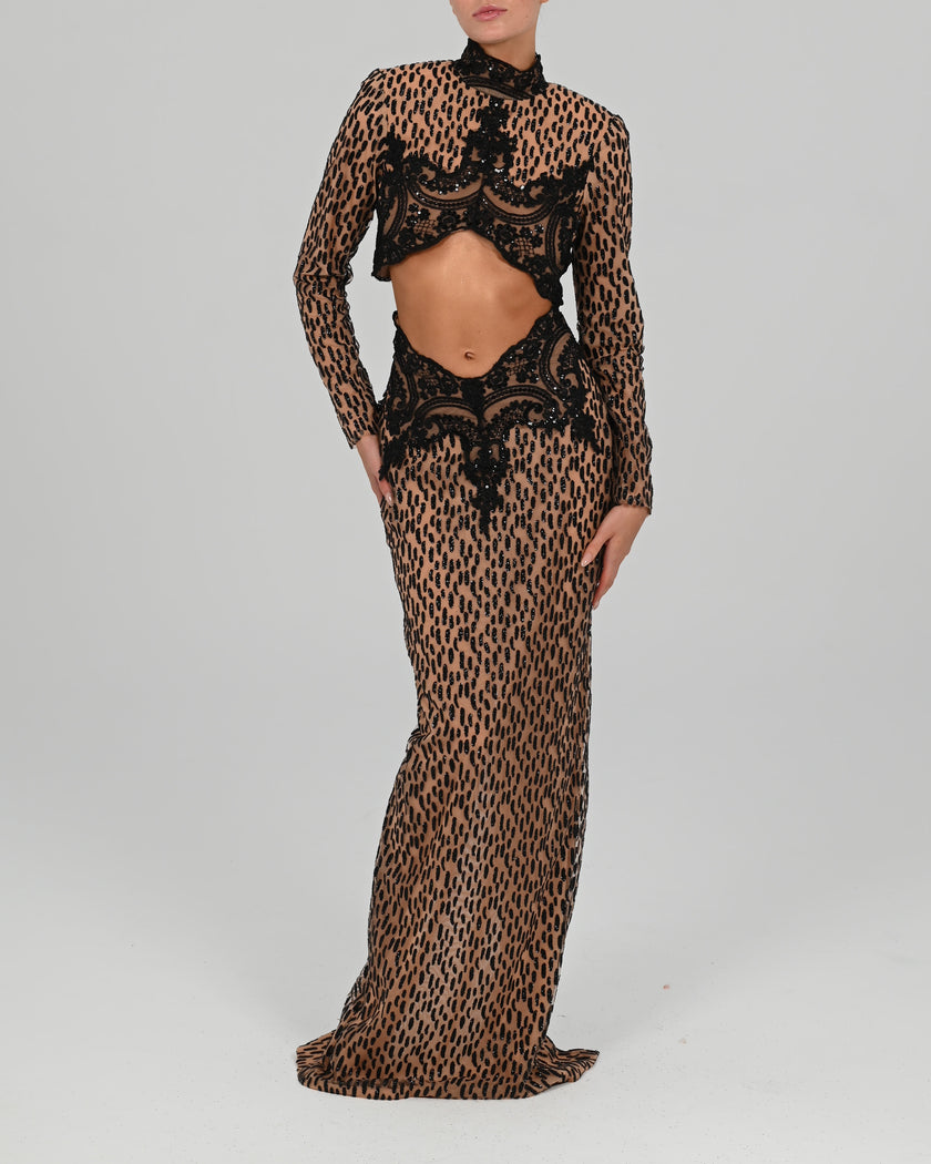 Tika Top in Black Glitz