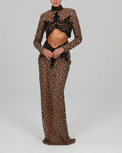 Tika Top in Black Glitz