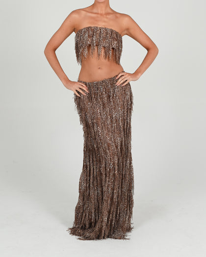 Raya Low Waist Maxi Skirt in Izzy Print