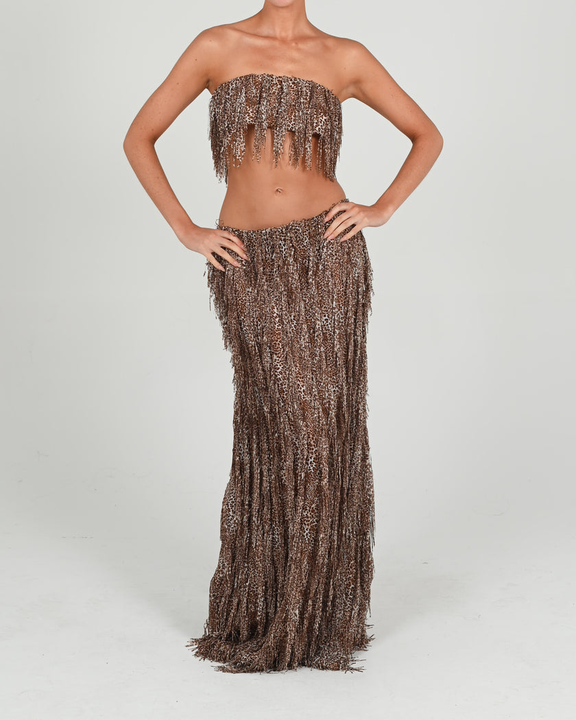 Raya Low Waist Maxi Skirt in Izzy Print