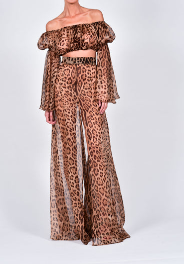 Ava Maxi Set in Leopard Silk