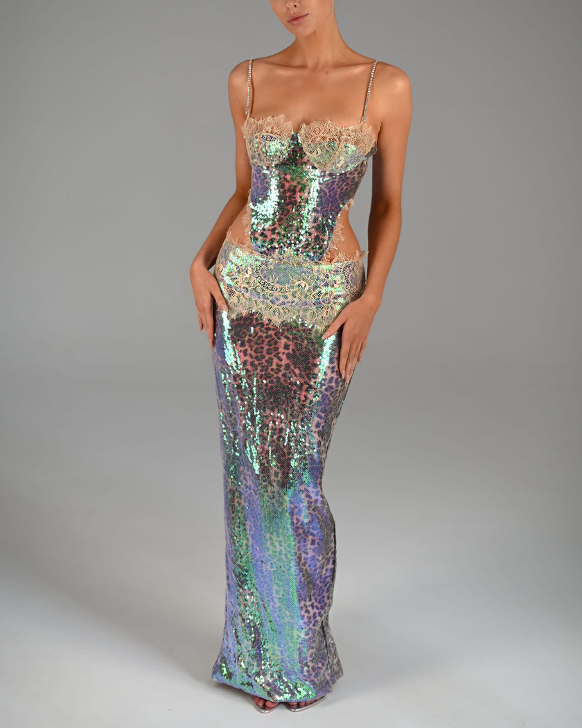 Marti Maxi Skirt in Disco Leopard