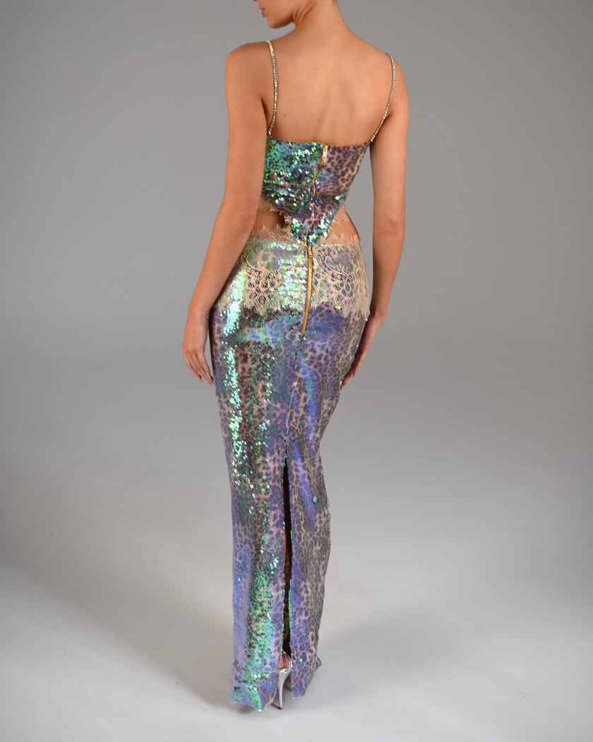 Marti Maxi Skirt in Disco Leopard