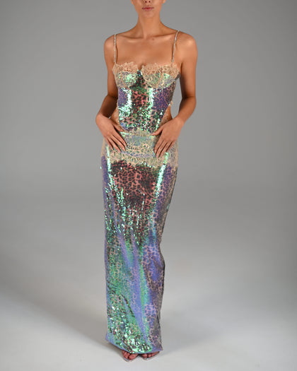 Marti Maxi Skirt in Disco Leopard