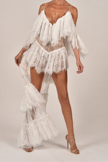Nikita Shorts in White Lace