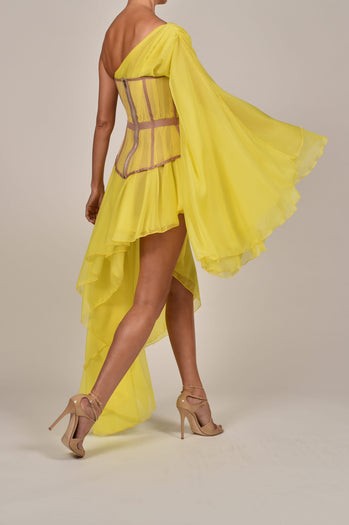 Evangeline Dress in Yellow