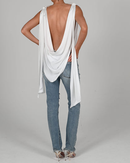 Tate Top in Ivory Satin