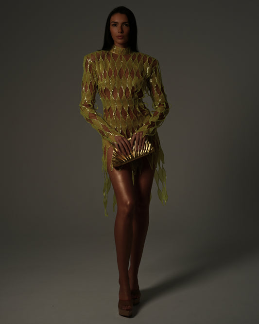Harlequin Romper in Citrine