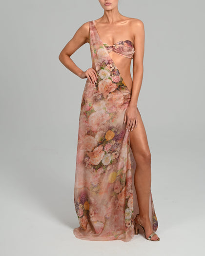 Anthia Maxi Dress in Rose Silk