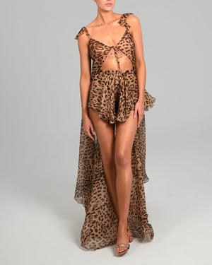 Terri Shorts in Leopard Silk