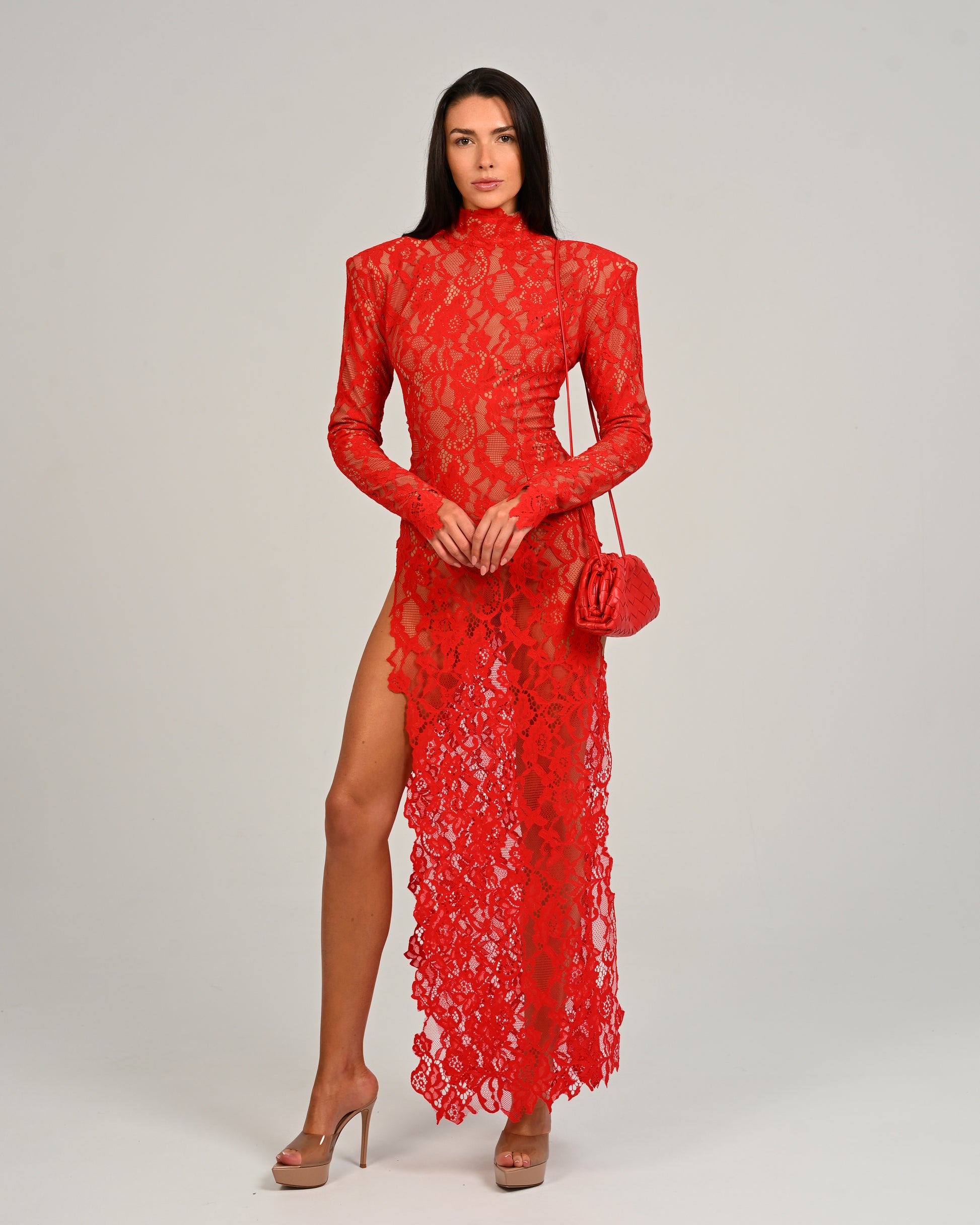 Gardinia Maxi Dress in Red Lace - XS Gardinia Maxi Dress in Red Lace - XS