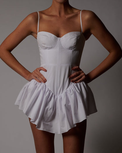 Dolce Playsuit in White Poplin Ready To Ship