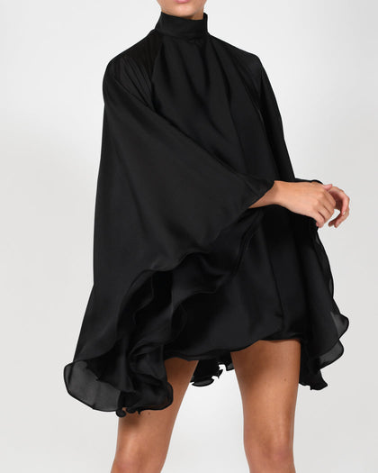 High Neck Lorena Dress in Black Ready To Ship