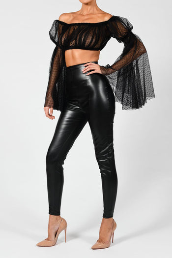 High Waisted Leather Trousers Ready To Ship