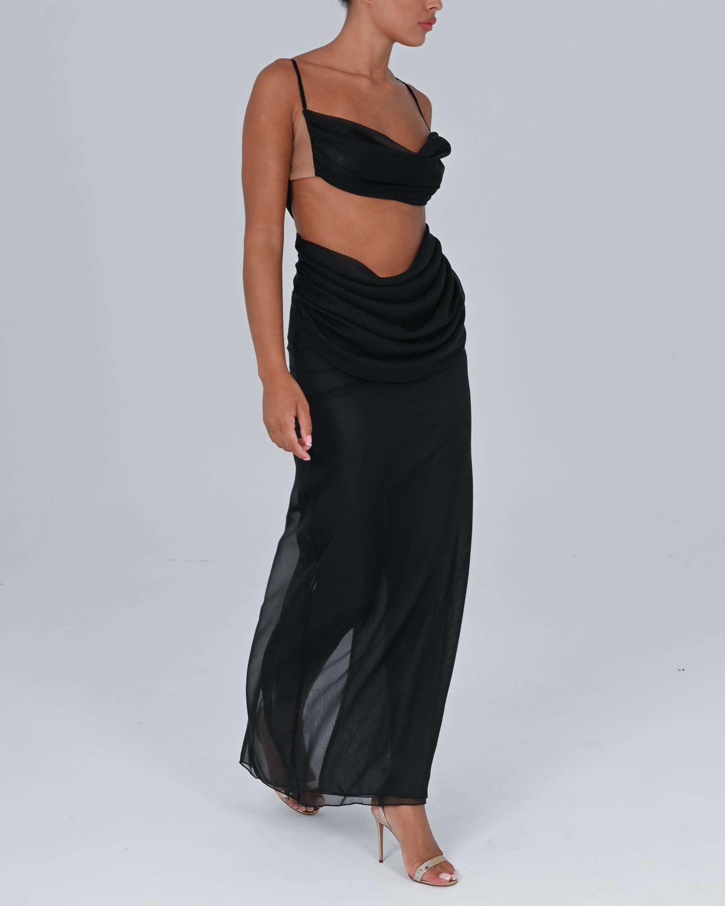 Hera Maxi Skirt in Black Sample Sale