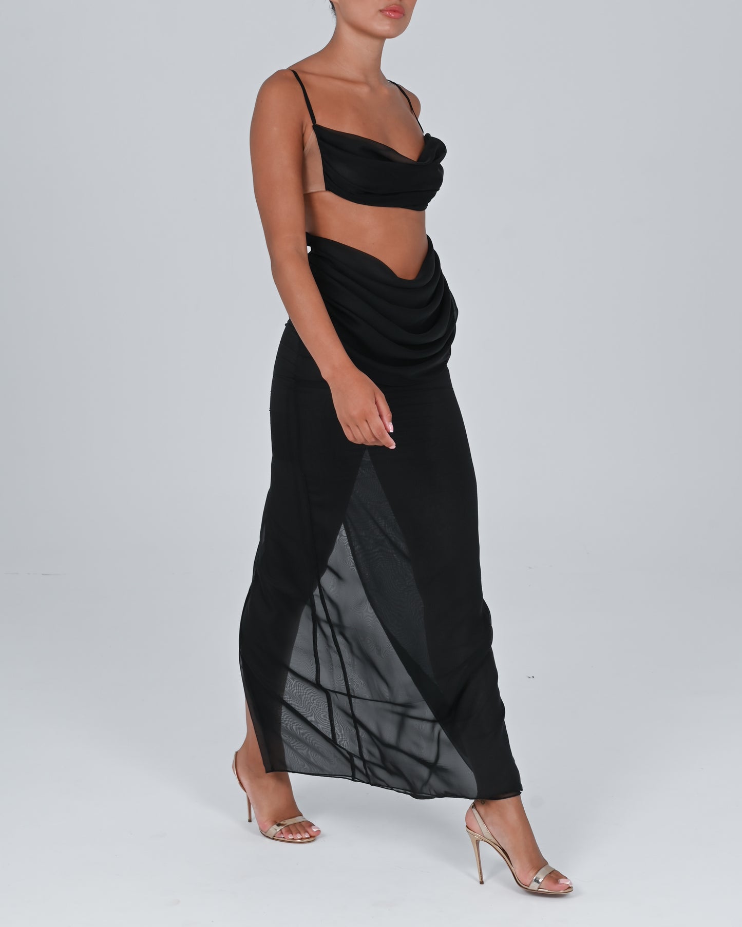 Hera Maxi Skirt in Black Sample Sale