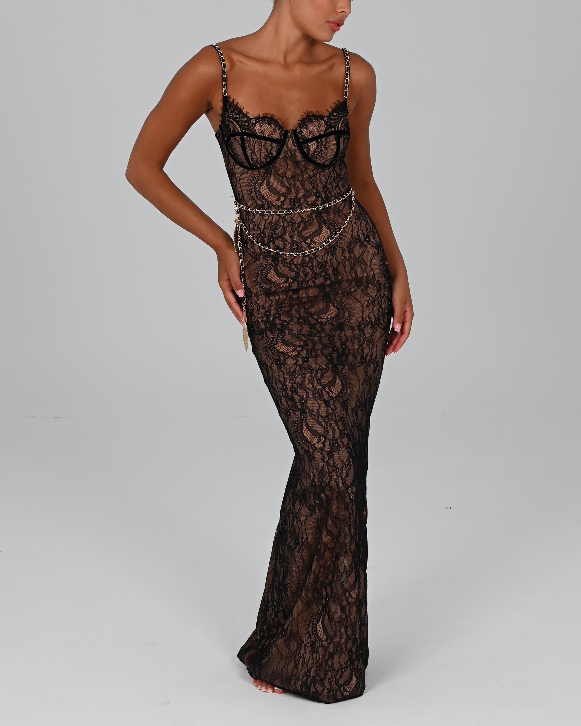 knee length dresses for ladies Francesca Maxi Dress in Black – The Dolls House Fashion