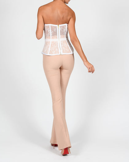 Evangeline Corset in White Lace Ready To Ship